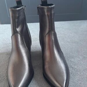 Next Women's Shiny Silver Ankle Booties